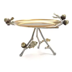 شیرینی خوری بلوط 30 سانت نقره ای - ظرف طلایی