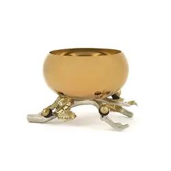 شاخه بلوط ظرف فلزی C3 نقره ای - ظرف طلایی