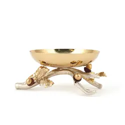 شاخه بلوط ظرف فلزی A3 نقره ای - ظرف طلایی