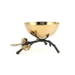 شاخه بلوط ظرف فلزی B1 (شاخه Z) کوچک قهوه ای - ظرف طلایی