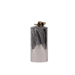 بانکه فلزی دردار بزرگ بلوط شاخه نقره ای - ظرف نقره ای طرحدار