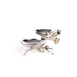 دیس دو طبقه بلوط کوچک نقره ای - ظرف نقره ای