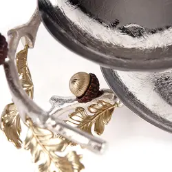 دیس دو طبقه بلوط کوچک نقره ای - ظرف نقره ای