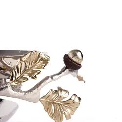 دیس دو طبقه بلوط کوچک نقره ای - ظرف نقره ای