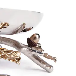 شاخه بلوط ظرف فلزی A3 نقره ای - ظرف نقره ای