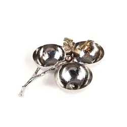 نقل خوری سه تایی بلوط (بزرگ) نقره ای - ظرف نقره ای