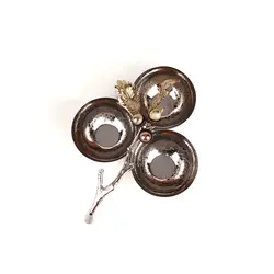 نقل خوری سه تایی بلوط (بزرگ) نقره ای - ظرف نقره ای