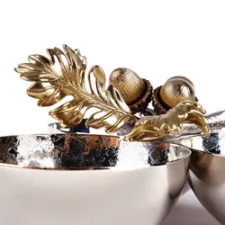 نقل خوری سه تایی بلوط (بزرگ) نقره ای - ظرف نقره ای