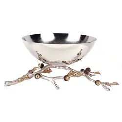 شاخه بلوط ظرف فلزی بلوط B4 نقره ای - ظرف نقره ای