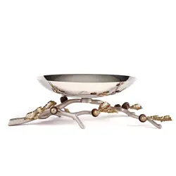 شاخه بلوط ظرف فلزی بلوط A4 نقره ای - ظرف نقره ای