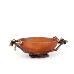 شاخه بلوط ظرف بیضی چوبی (کوچک)