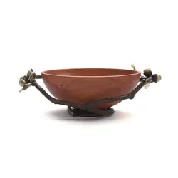 شاخه بلوط ظرف بیضی چوبی (کوچک)