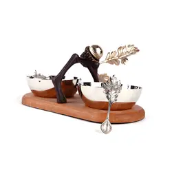 ظرف نمک فلفل بلوط چوبی