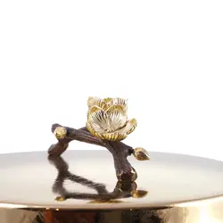 سطل زباله مارینا بزرگ دردار قهوه ای طلایی - ظرف طلایی