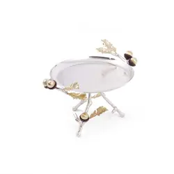 شیرینی خوری بلوط 20 سانت نقره ای - ظرف نقره ای