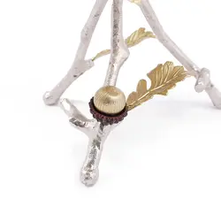 شیرینی خوری بلوط 20 سانت نقره ای - ظرف نقره ای