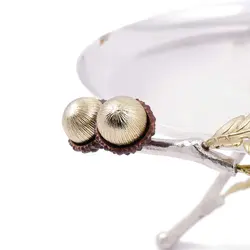 شیرینی خوری بلوط 20 سانت نقره ای - ظرف نقره ای