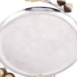 شیرینی خوری بلوط 20 سانت نقره ای - ظرف نقره ای