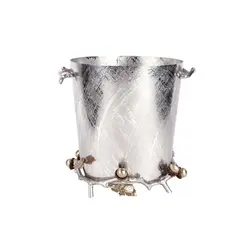 سطل زباله بلوط مخروطی بدون در نقره ای - ظرف نقره ای