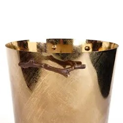 سطل زباله بلوط مخروطی بدون در قهوه ای - ظرف طلایی