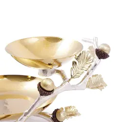 دیس دو طبقه بلوط کوچک نقره ای - ظرف طلایی