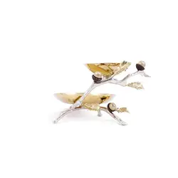 دیس دو طبقه بلوط کوچک نقره ای - ظرف طلایی