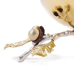 شاخه بلوط ظرف فلزی B1 (شاخه Z) کوچک نقره ای - ظرف طلایی