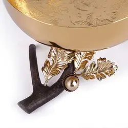 شاخه بلوط ظرف فلزی C4 قهوه ای - ظرف طلایی