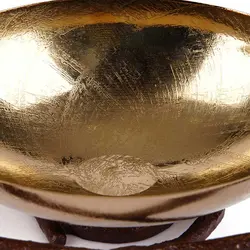 شاخه بلوط ظرف بیضی فلزی (کوچک) قهوه ای - ظرف طلایی