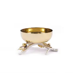 شاخه بلوط ظرف فلزی C4 نقره ای - ظرف طلایی