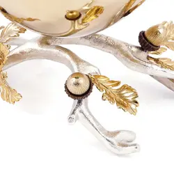 شاخه بلوط ظرف فلزی B3 نقره ای - ظرف طلایی