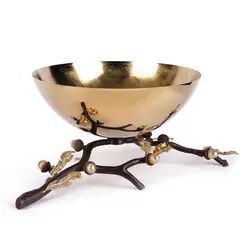 شاخه بلوط ظرف فلزی بلوط B4 قهوه ای - ظرف طلایی