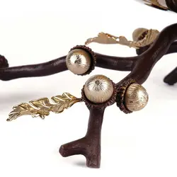 شاخه بلوط ظرف فلزی بلوط B4 قهوه ای - ظرف طلایی