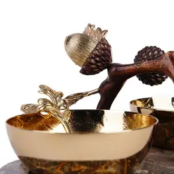 ظرف نمک فلفل بلوط سنگی سنگ قهوه‌ای