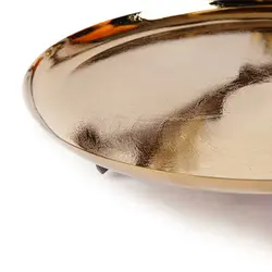 دیس دو طبقه بلوط بزرگ (لبه دار) قهوه ای - طلایی