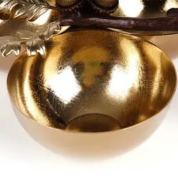 نقل خوری سه تایی بلوط (بزرگ) قهوه ای - ظرف طلایی