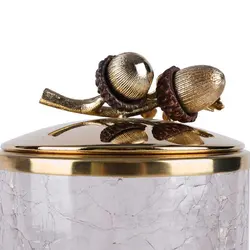 بانکه پایه دار بلوط سایز کوچک درب طلایی