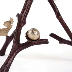 شیرینی خوری شیشه ای بلوط 30 سانت قهوه‌ای