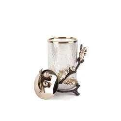 بانکه پایه دار بلوط سایز متوسط درب طلایی