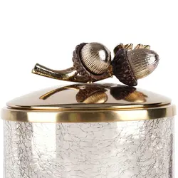 بانکه پایه دار بلوط سایز متوسط درب طلایی