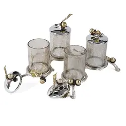 جای ادویه بلوط درب نقره ای