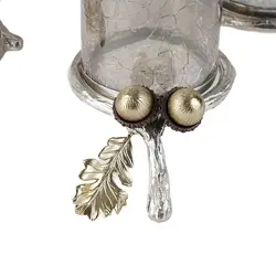 جای ادویه بلوط درب نقره ای