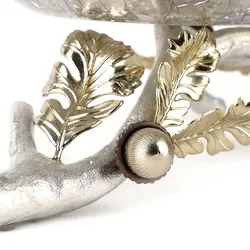 شاخه بلوط ظرف شیشه ای C3 نقره‌ای