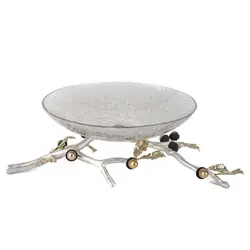 شاخه بلوط ظرف شیشه ای A4 نقره‌ای