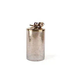 بانکه شیشه ای دردار متوسط بلوط درب طلایی