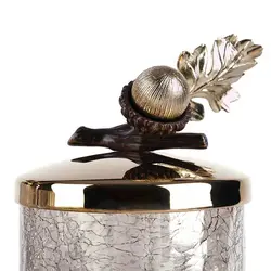 بانکه شیشه ای دردار متوسط بلوط درب طلایی