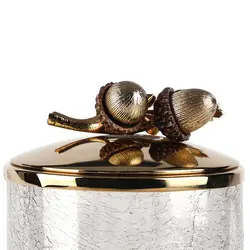 بانکه شیشه ای دردار بزرگ بلوط درب طلایی