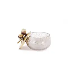 ظرف شیشه ای دردار Z1 بلوط درب طلایی