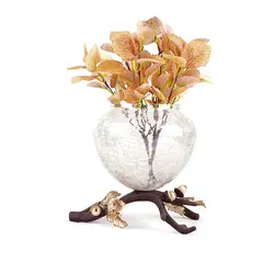 گلدان شیشه ای بلوط شاخه قهوه ای - شامپاینی