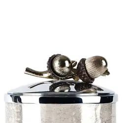 بانکه شیشه ای دردار بزرگ بلوط درب نقره‌ای